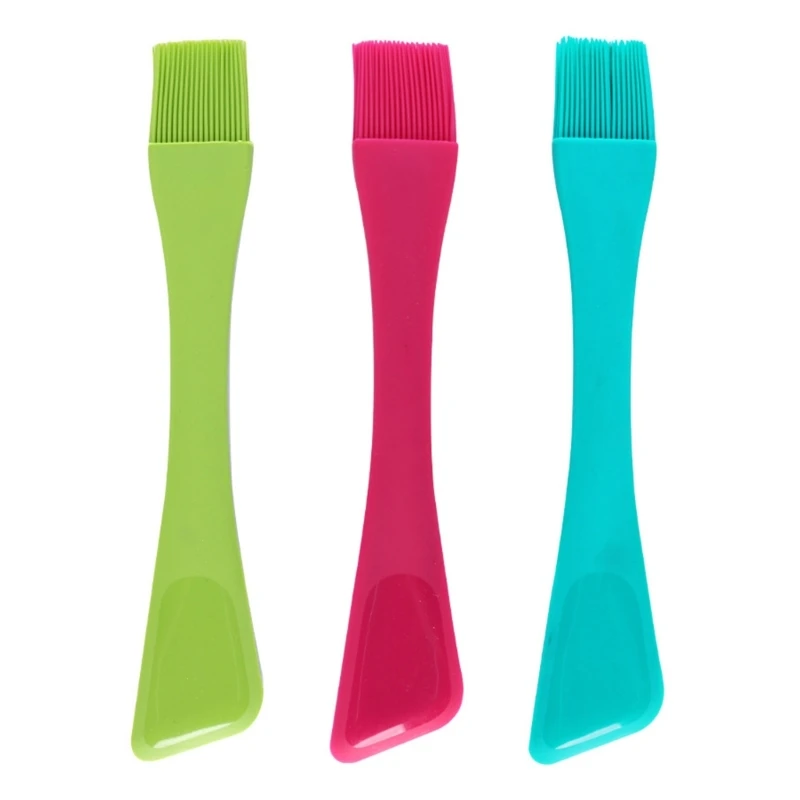 

Double-Head Spatula Basting Pastry Brush 2 in 1 Silicone Scraper with Oil Brush