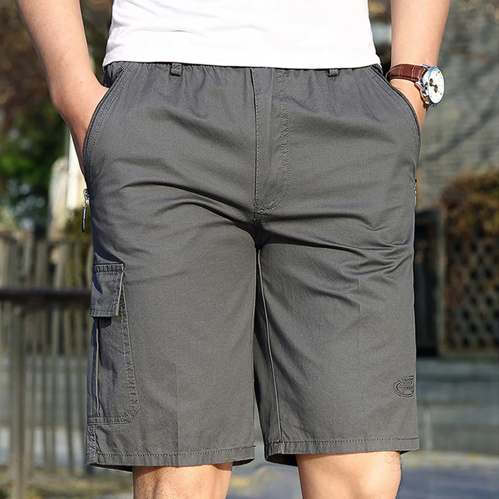 

Summer Casual Sports Bodybuilding Pants Zipper Pocket Pocket Shorts Men's Men's pants