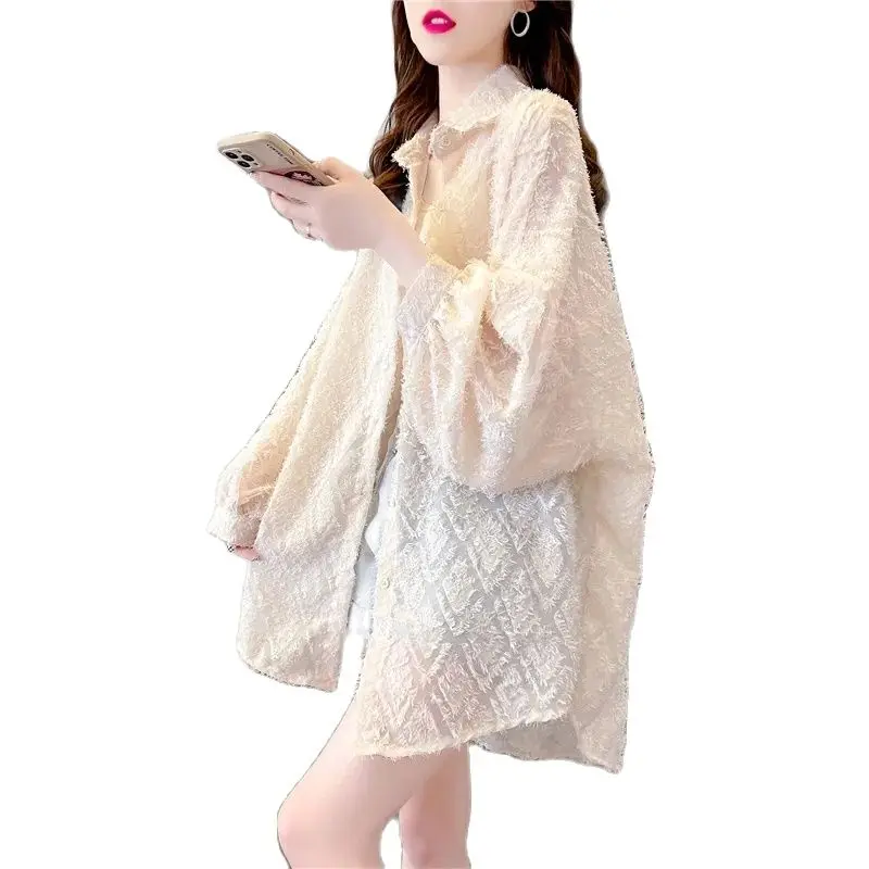 

Tassel Design Sun Protection Clothing Female 2022 New Summer Loose Thin Coat Mid-Length Fashion Women's Breathable Shirt Jacket