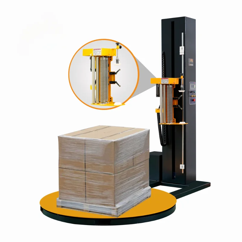 

Automatic skid/pallet stretch film wrap pallet wrapper pallet wrapping machine with scale