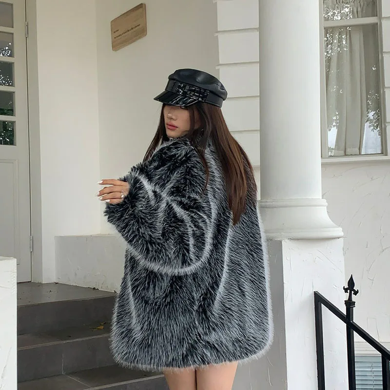 Высокое качество меха и искусственного 2024 новая модная темпераментная женская