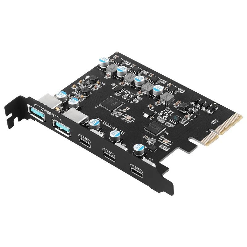 

PCI-E USB3.2 Card 5-Port Type C (1) USB3.2 (3) ASM3142 Chip 20Gb without Additional Power Cables for Desktop Computer PC