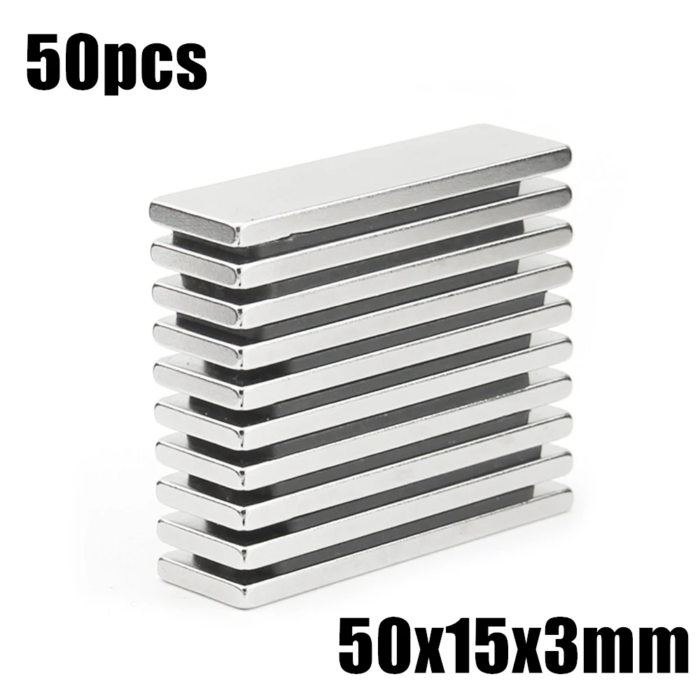 

Супермощный редкоземельный блок, неодимовый магнит NdFeB N35 50*15*3 мм, 20 шт., 50x15x3 мм