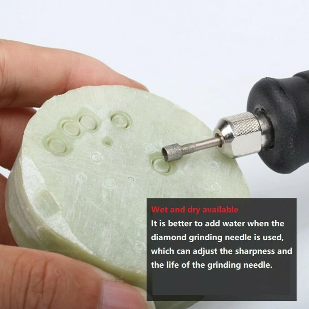 

Grinding Head Diamond Burr Core 0.8-5mm 10 Pcs 42-45mm Length Diamond Ceramics Engraving Diamond Engraving Head