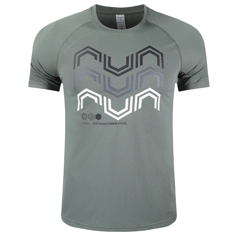 

Gym Men Shirts Outdoor Training Quick Dry Running Short Sleeves Fashion Sports Streetwear Print Summer Bodybuilding Tee