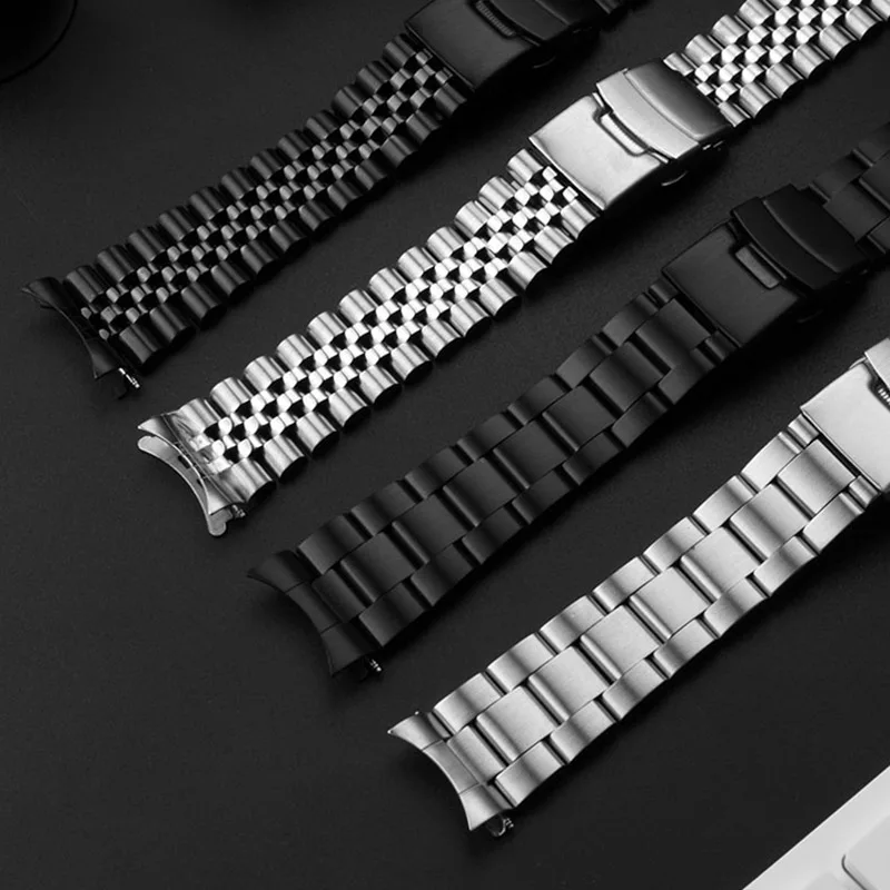 Stainless Steel Curved End Watchband 22mm  for Casio Strap MDV106/107 Bracelet  Swordfish MTP-1374 MTP-1375 Male Watch Bandt