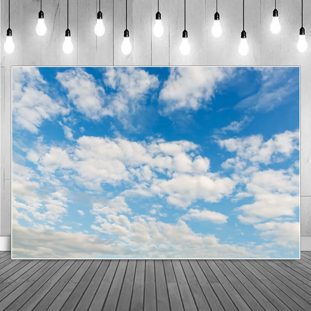 

Летающие белые облака синее небо украшение для вечерние фотография фоны летний природный пейзаж день рождения фотосессия фоны реквизит