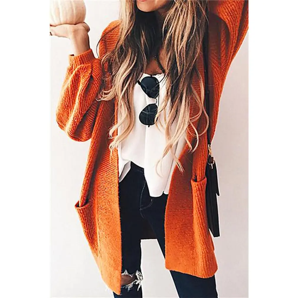 

Lantern Sleeve Long Plus Velvet Oversized Cable Knit Sweater Women's Plus Size Loose With Pockets Jacket Cardigan