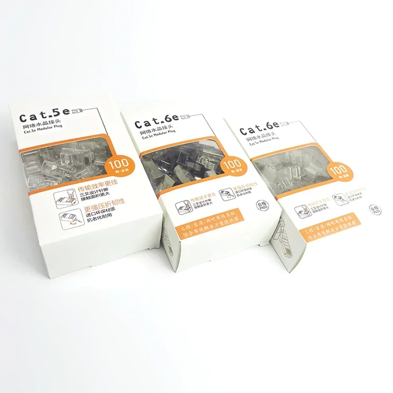 Фото Cat6e Shield Cat5e Позолоченный разъем RJ45 Разъем с кристаллической головкой Разъем RJ45 100 Мбит/с 1000 Мбит/с Ethernet-кабель №3
