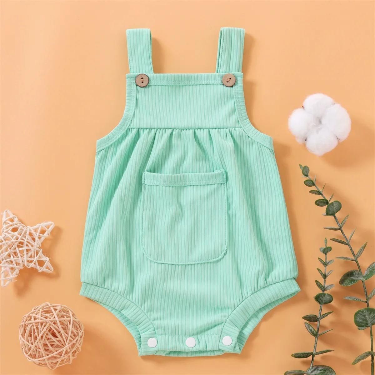 Toddler Baby Girl Summer Sling Romper Lovely Pretty Candy Color Jumpsuit Infant Clothing Sweet Pocket Solid Color Playsuit