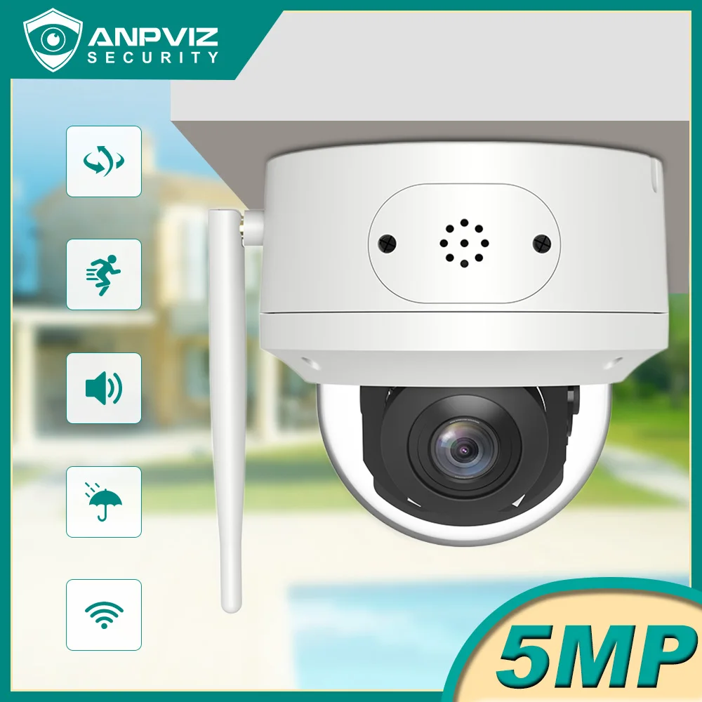 IP-камера Anpviz 5 Мп с 5-кратным увеличением PTZ Wi-Fi | Безопасность и защита