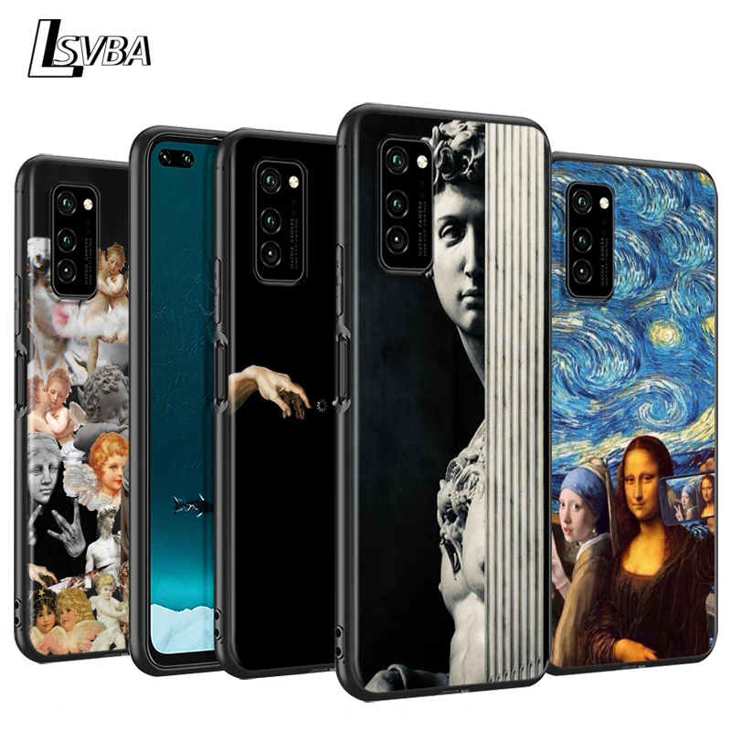 

Funny David Art Silicone Cover For Huawei P50 P40 P30 P20 Pro P10 P9 F8 Lite E Plus 2016 5G Black TPU Phone Case