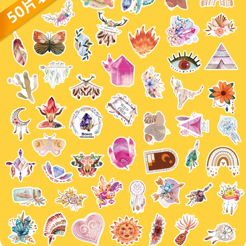 

Homemade boho doodle stickers notebook car door stickers