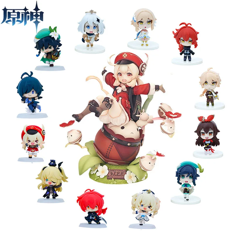 

Genshin Impact Klee Hibana Knight Anime Figure Ganyu/keqing/paimon Action Figure Hu Tao Figurine Collection Model Doll Toy Decor