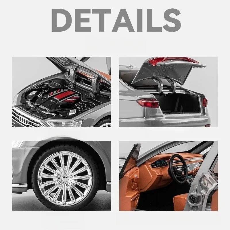 Литой Под Давлением Металлический Игрушечный Автомобиль Audi A8 Масштаб 1/24