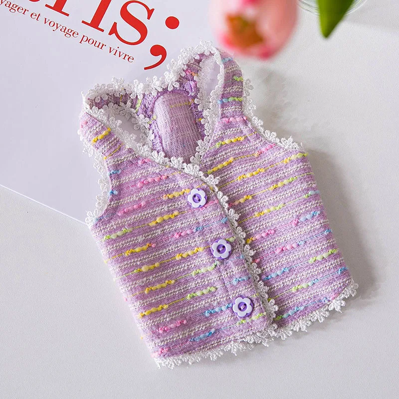 

Spring Pet Vest Color Lace Cat Cardigan Small Dog Chihuahua Yorkshire Summer Vest Purple Dog Clothes Suitable For Small Dogs