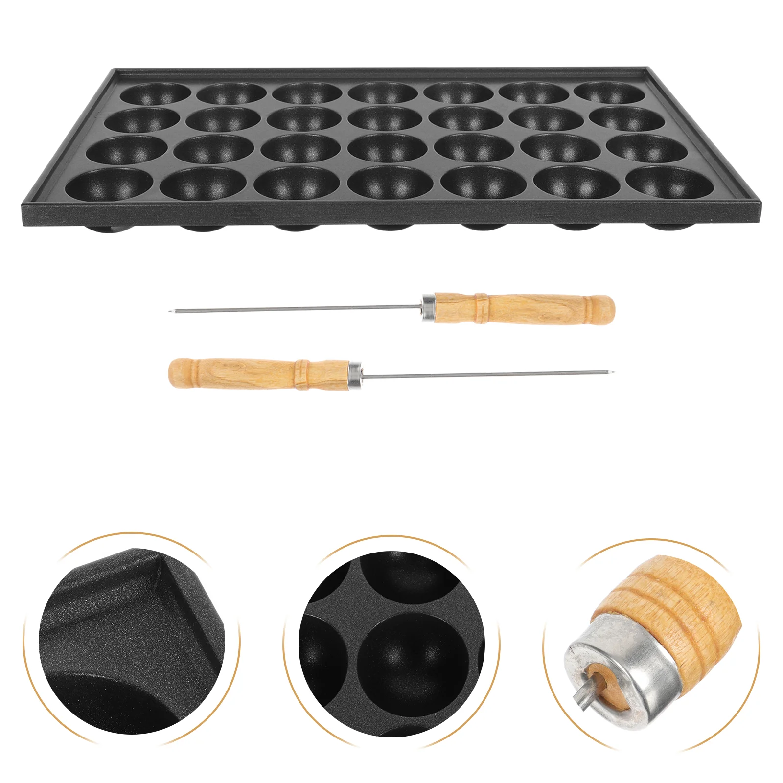 

Snail Pan Octopus Meat Balls Mold 28-Hole​ Poffertjes Puffs Non-stick Baking Tray Delicate Utensil Iron ​Kitchen Grill