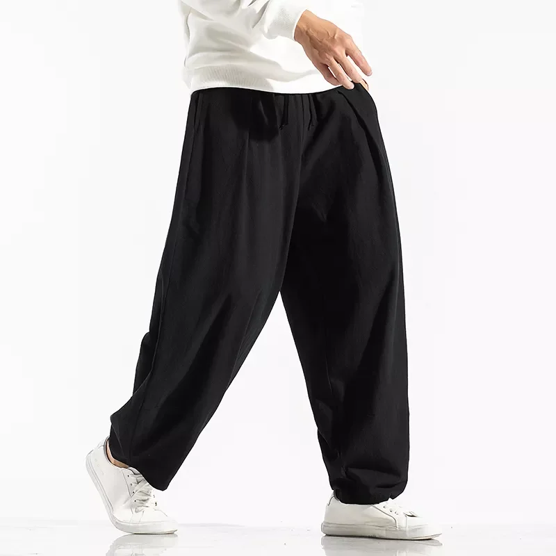 Men's Solid Color Harem Pants Harajuku Style Men Loose Ankle-Length Trousers Streetwear Male Casual Pants Large Size 5XL