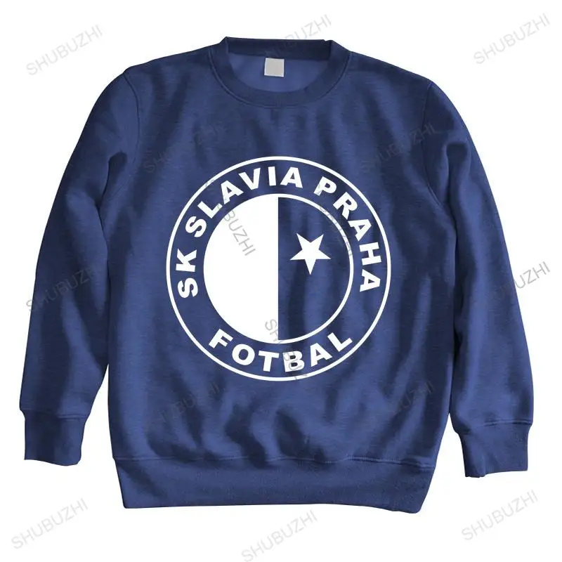 Хлопковая толстовка мужская SK Slavia Прага толстовки Чехия с принтом тонкая