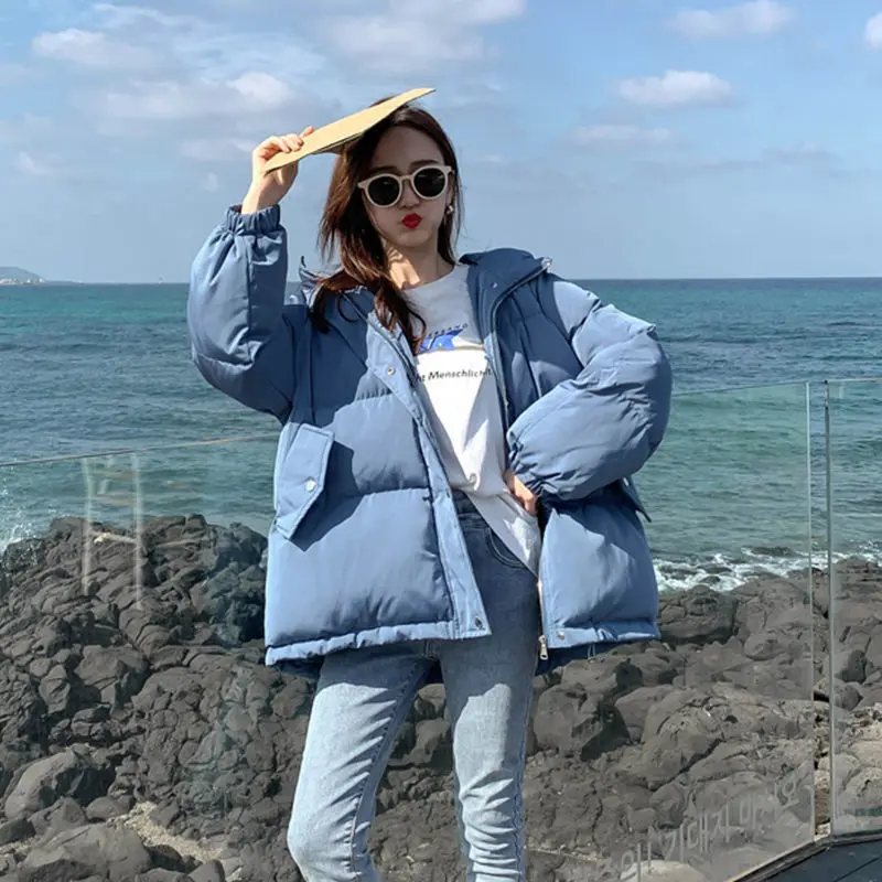 2022 New Winter Women Thicken Warm Parka Coat Loose Oversized Women's Bread Coat Hooded Outwear Padded Woman Parkas Jackets