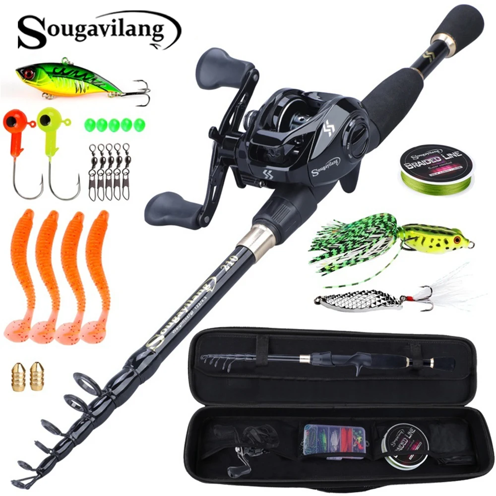 

Sougayilang 1.8-2.4m Fishing Rod Reel Combos Fishing Rod and 12+1BB Casting Reel Fishing Carrier Bag Case Fishing Accessories