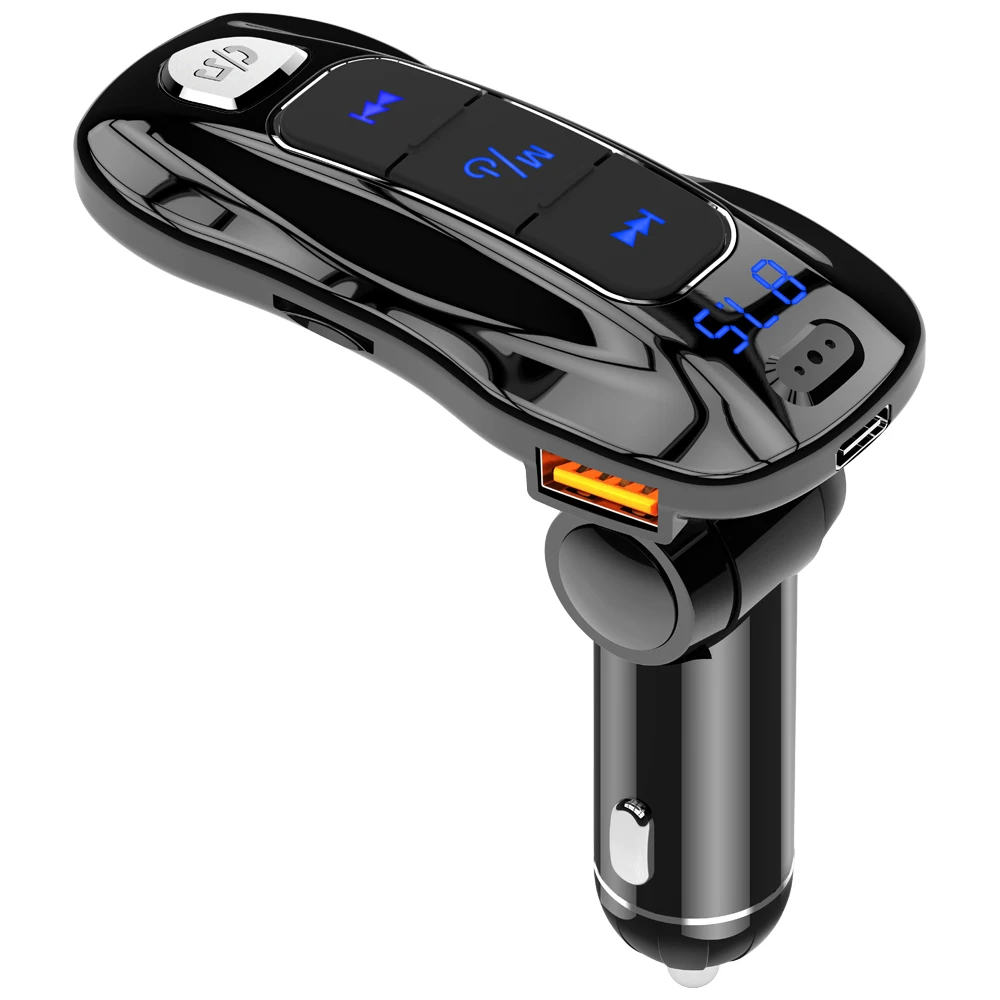 

Bluetooth FM Transmitter for Car Bluetooth 5.0 Car Wireless Radio Adapter with QC3.0 Fast Car Charger Hands Free Car Kit
