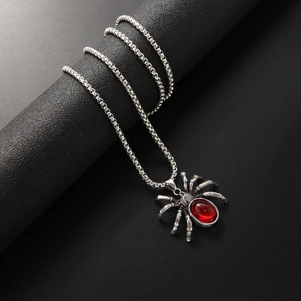 Ожерелье С Подвеской В Виде Красного Паука Модный Аксессуар На Хэллоуин Страшный