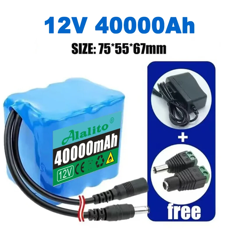 НОВЫЙ аккумулятор 12В 3S5P 50000мАч, литий-ионные аккумуляторы 18650 50Ач, перезаряжаемые батареи с BMS, литиевые аккумуляторные блоки, плата защиты + зарядное устройство (art.: 3920dbd393e69) - 3920dbd393e69