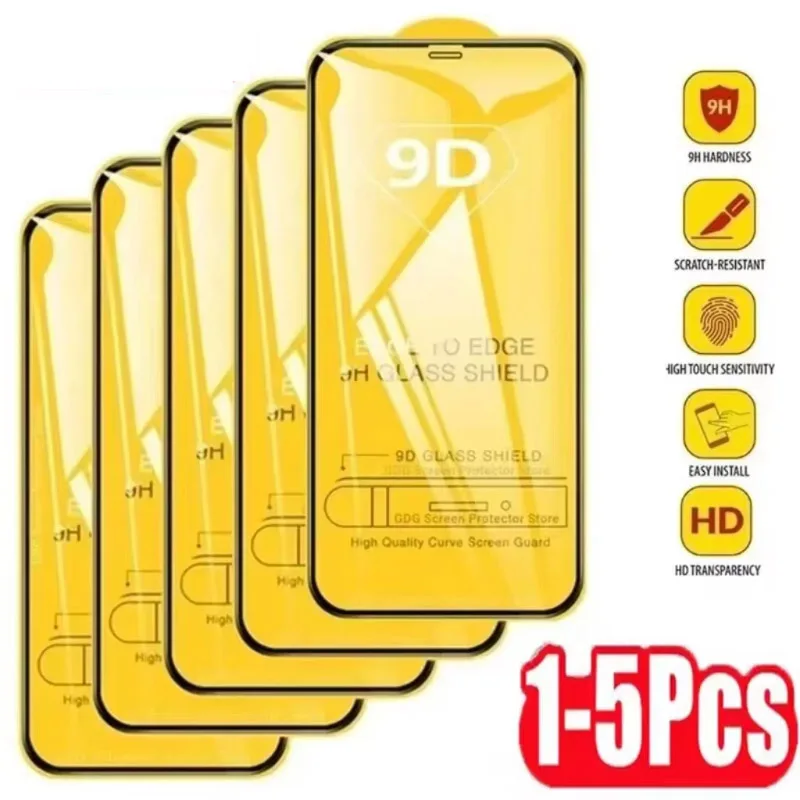 1-5 шт. 9D закаленное стекло для Samsung A54 A55 A53 A52 A35 A33 A34 A14 A05 A72 A32 A12 A25 A15 A71 S24 Ultra S23