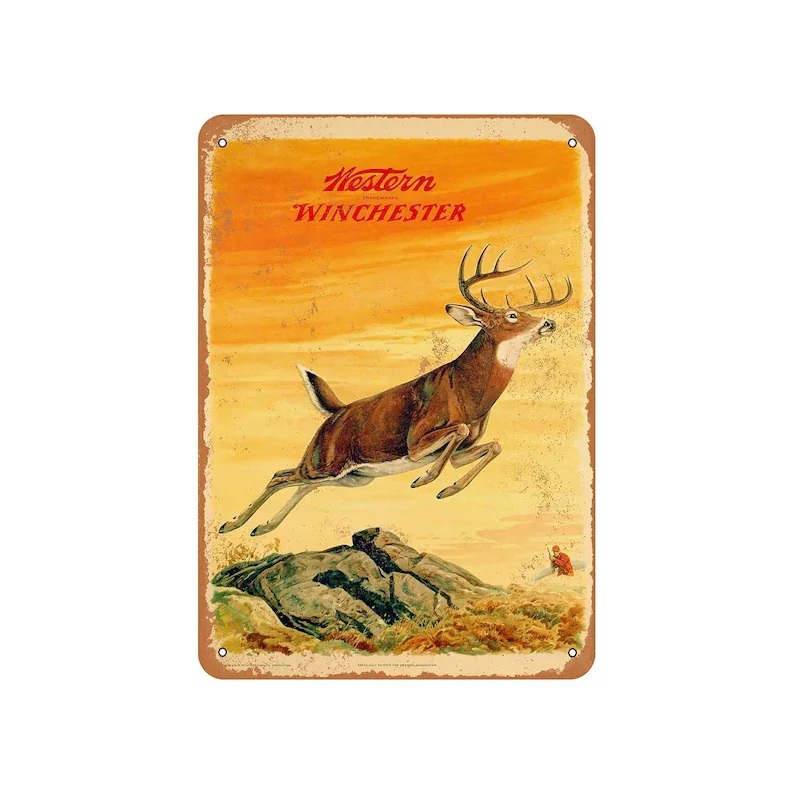 

1958 Western Winchester Deer Vintage Look Metal Sign