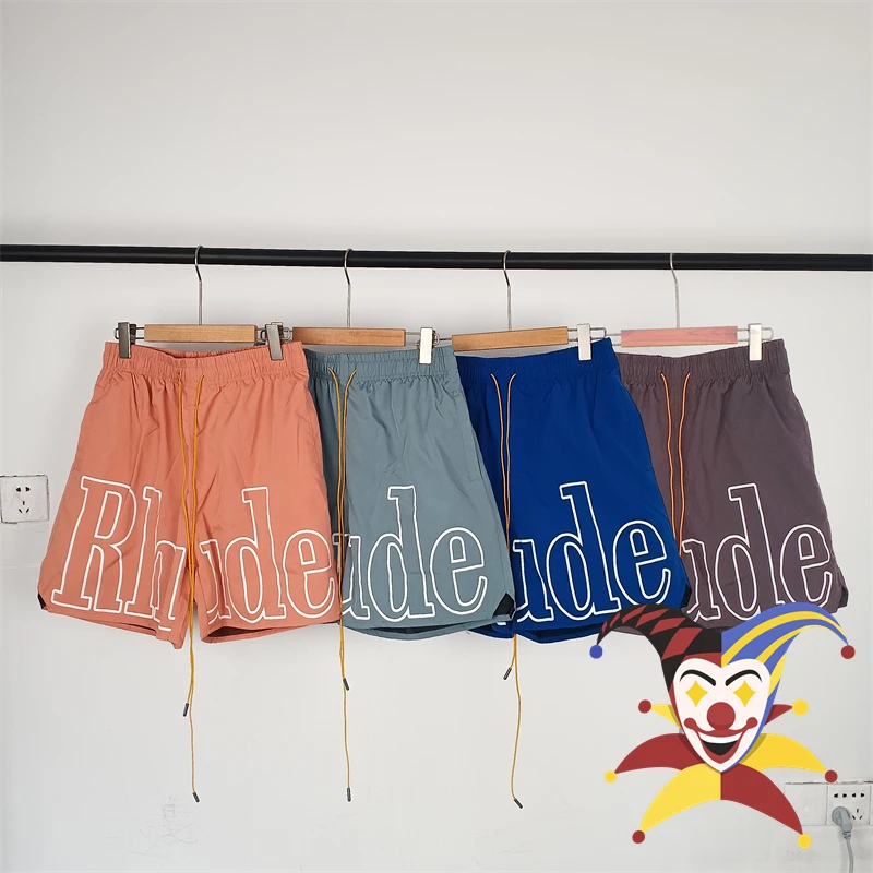 

2023ss Rhude Shorts Men Women Drawstring Breeches Inside Mesh With Tags
