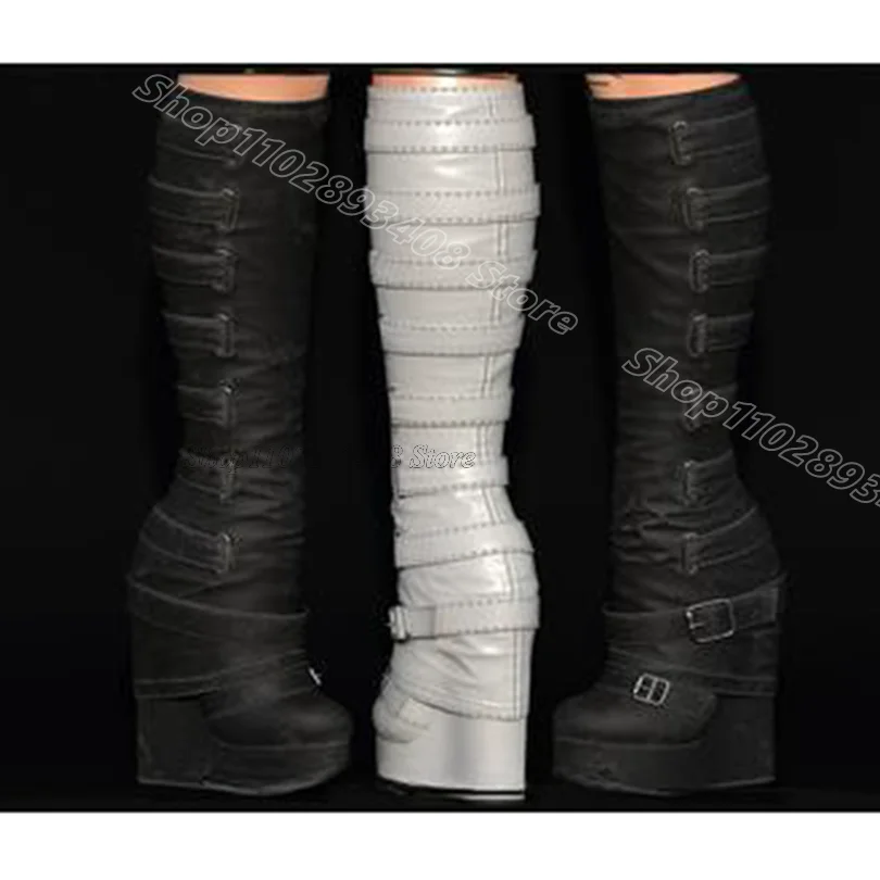 Женские декорированные ботинки на танкетке черные однотонные повседневные в