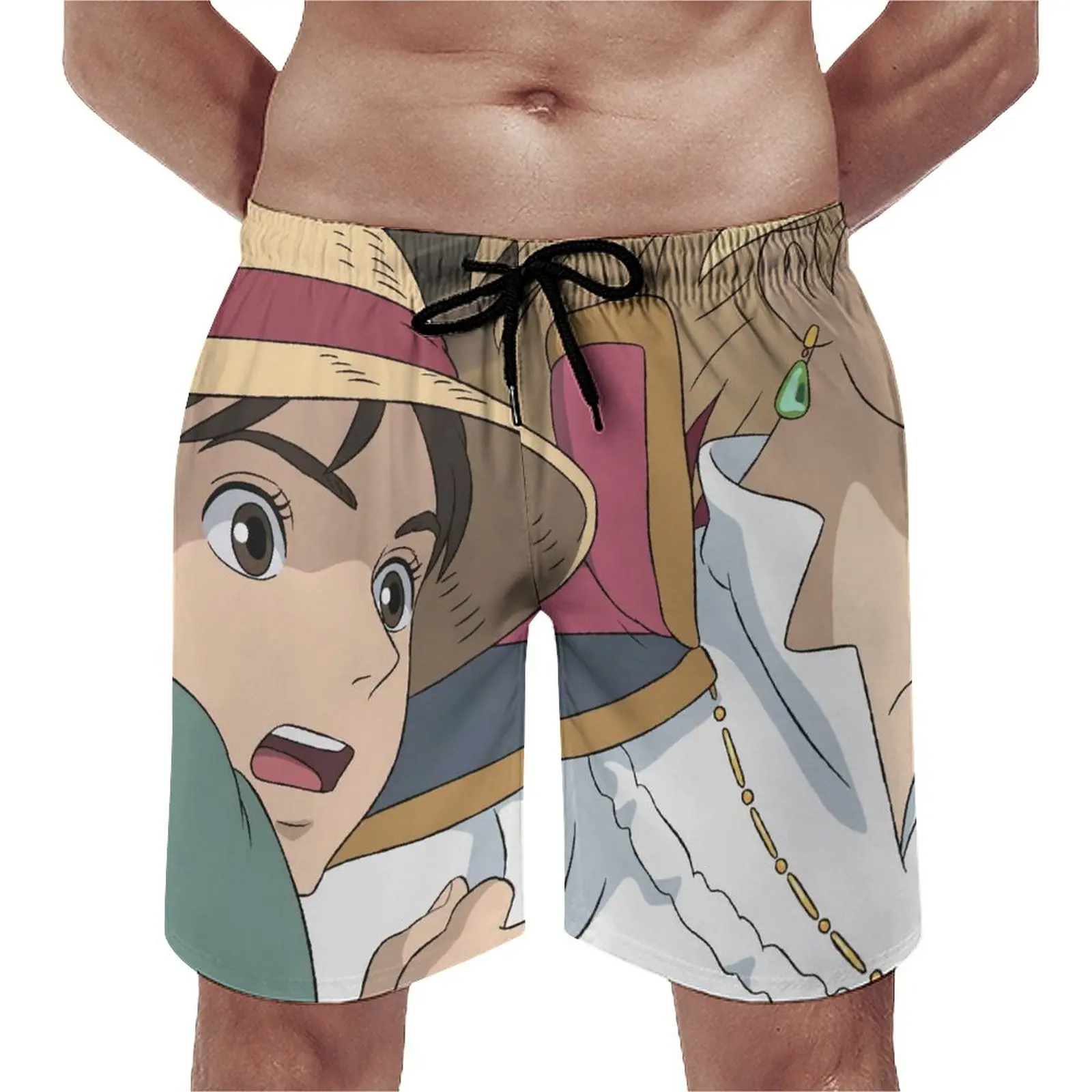 

Howls Moving Castle Prince Like Howl Board Shorts Young Sophie Men Comfortable Beach Short Pants High Quality Printed Trunks