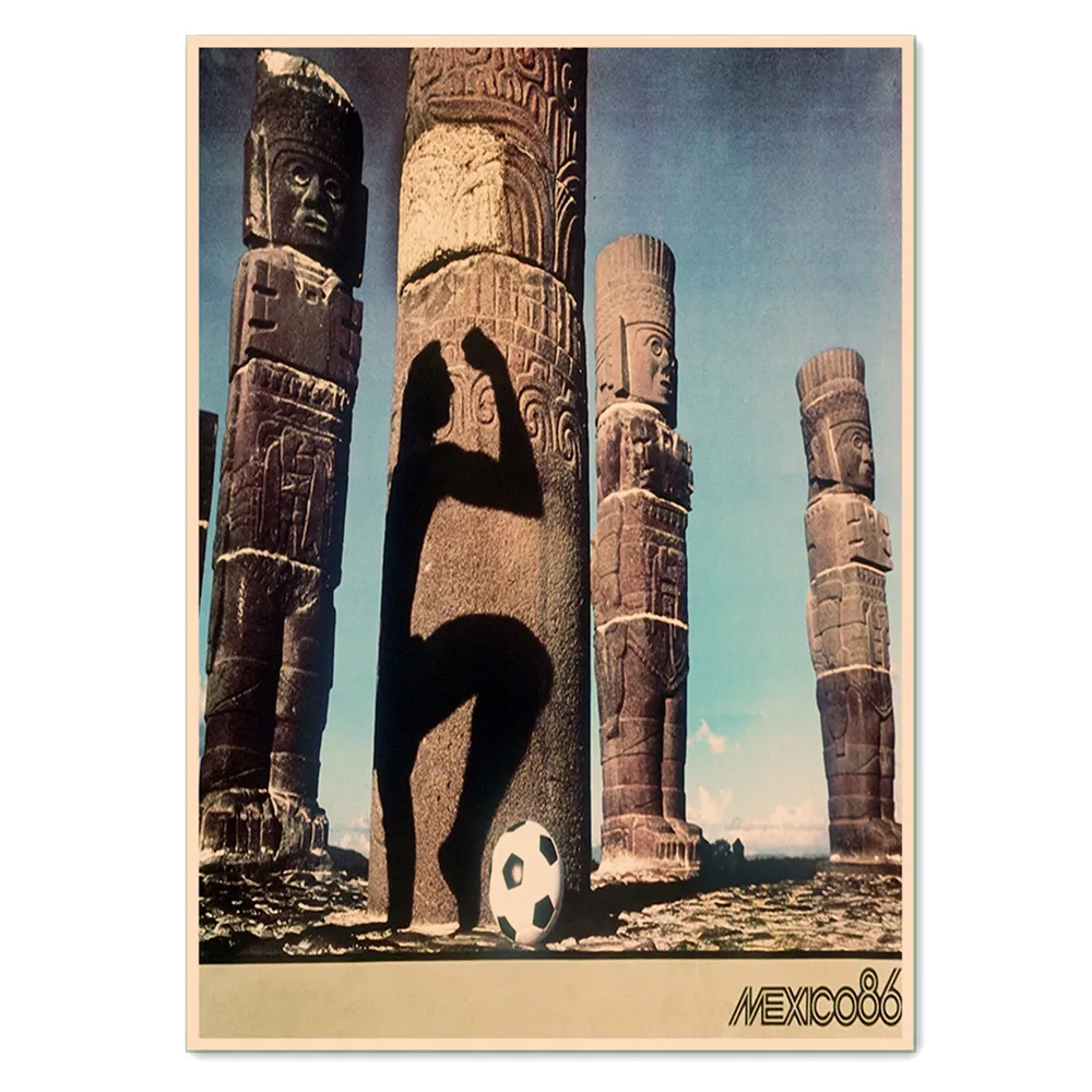 

1986 Mexico FIFA WORLD CUP. Retro Football Pictures Wall Chart Vintage Kraft Posters and Prints Painting Wall Sticker Home Decor
