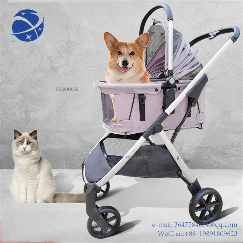 

Yun YiNordic Portable Separable Pet Bag for Cat Dogs Car Seat Foldable Seasons Universal Stroller Outdoor Walking Trolley