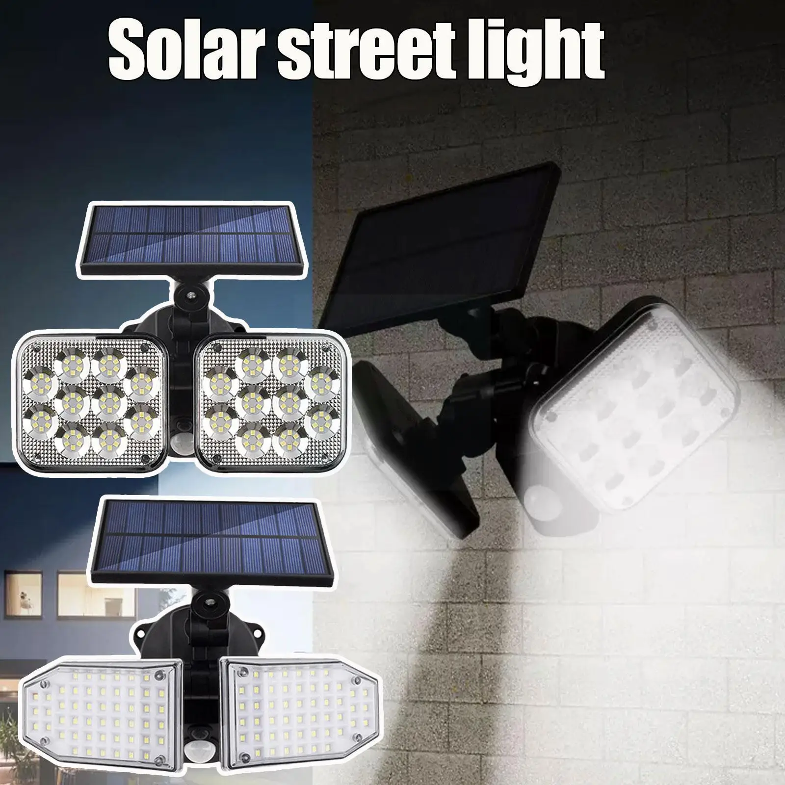 

Solar Wall Lamp Motion Sensor Double Rotatable Street Light Ip65 Waterproof Outdoor Lights Solar Spotlights For Garden I9z4