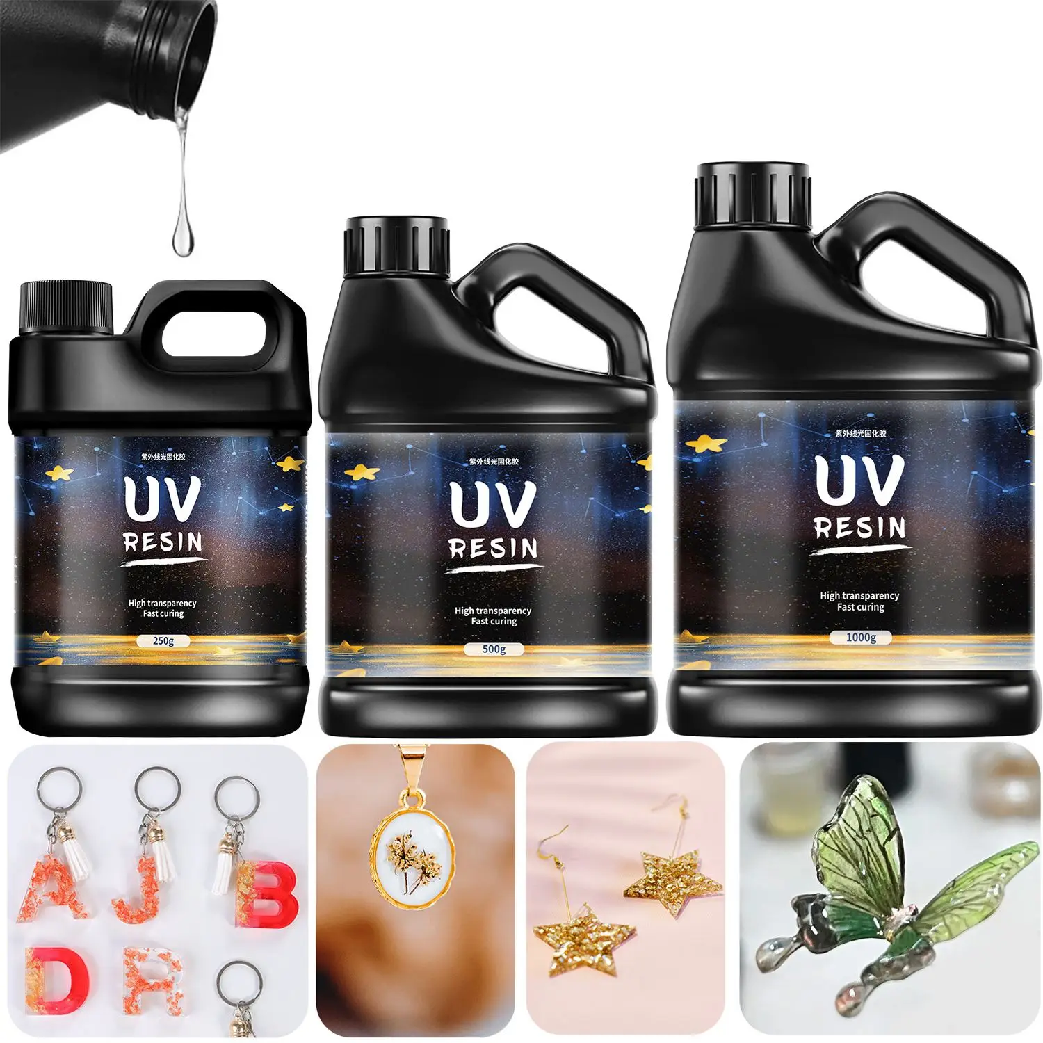 250 г/500 г/1000 г кристаллический УФ-клей для самостоятельного изготовления
