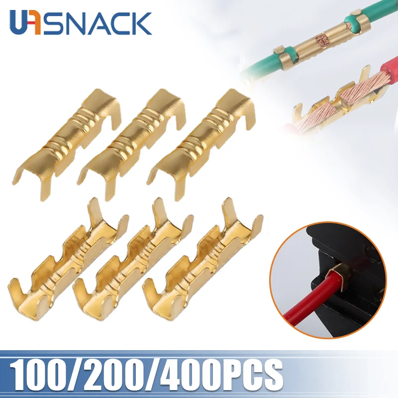 

100/200/400PCS 453 U-shaped 0.3-1.5mm2 Terminal Tab Cold Inserts Connectors Cold Crimp Terminals Small Teeth Fascia Connector