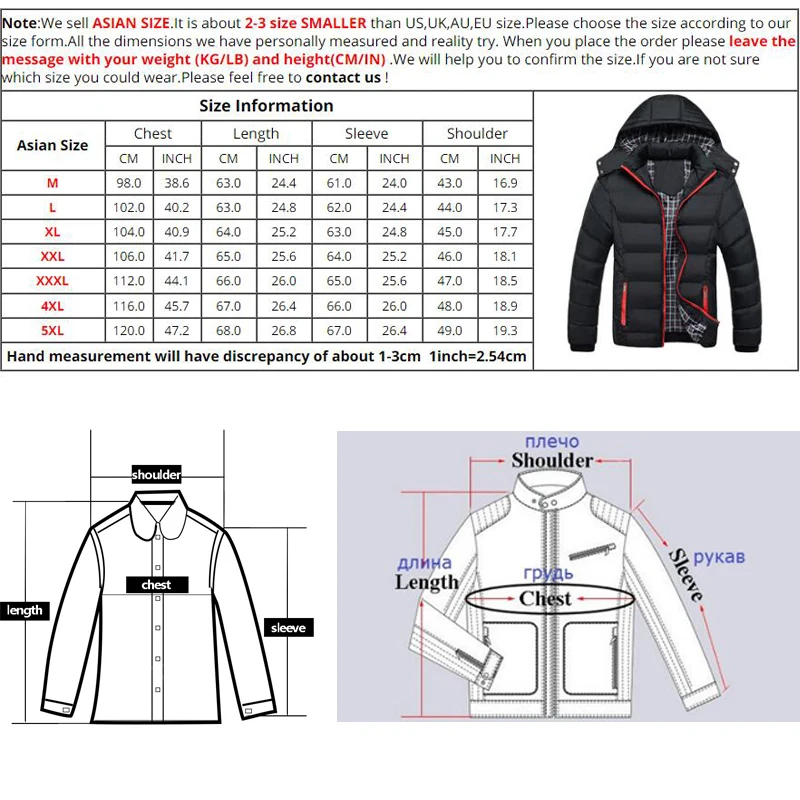 2022Winter Men's Thick Coats Hooded Parkas Mens Jackets Warm Breathable Coat Male Overcoat Mens Brand Clothing 5XL Mens Jackets