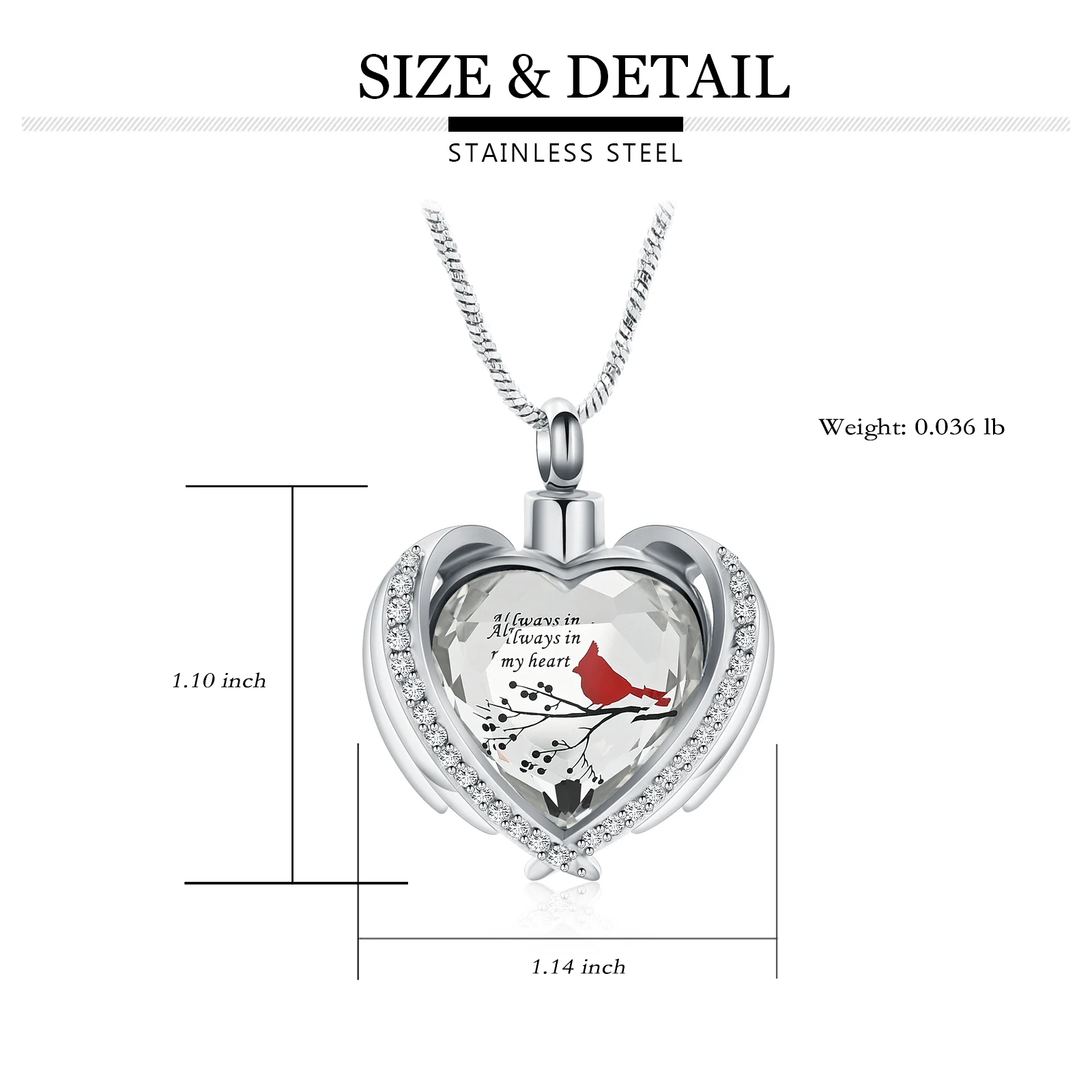 Украшения для кремации всегда в моем сердце красная кардинавская урна женщин