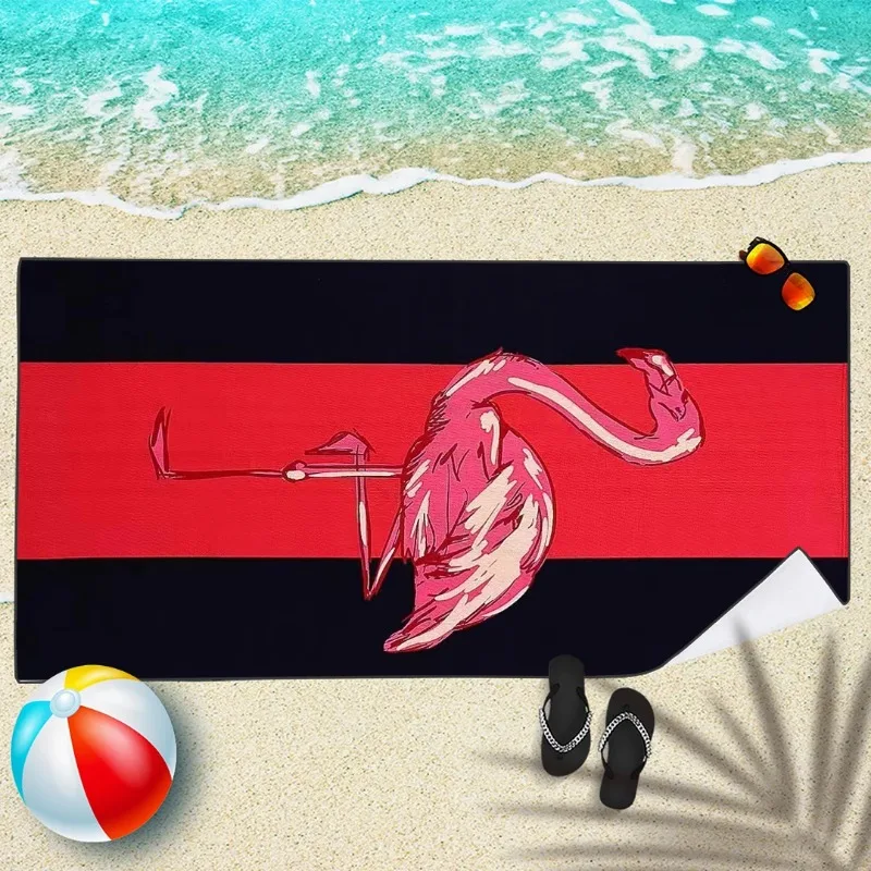 Пляжное полотенце с тропическими животными и фламинго банное для детей взрослых