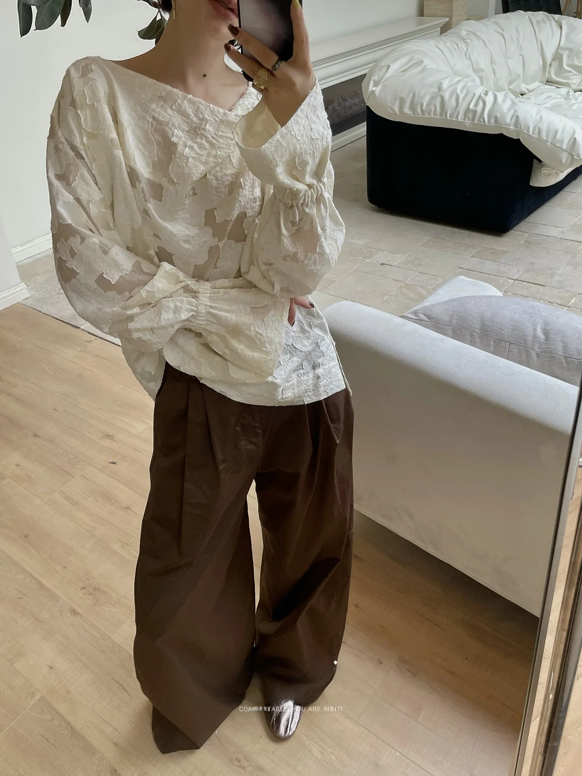 Molin новая китайская свободная женская рубашка с текстурированным силуэтом и