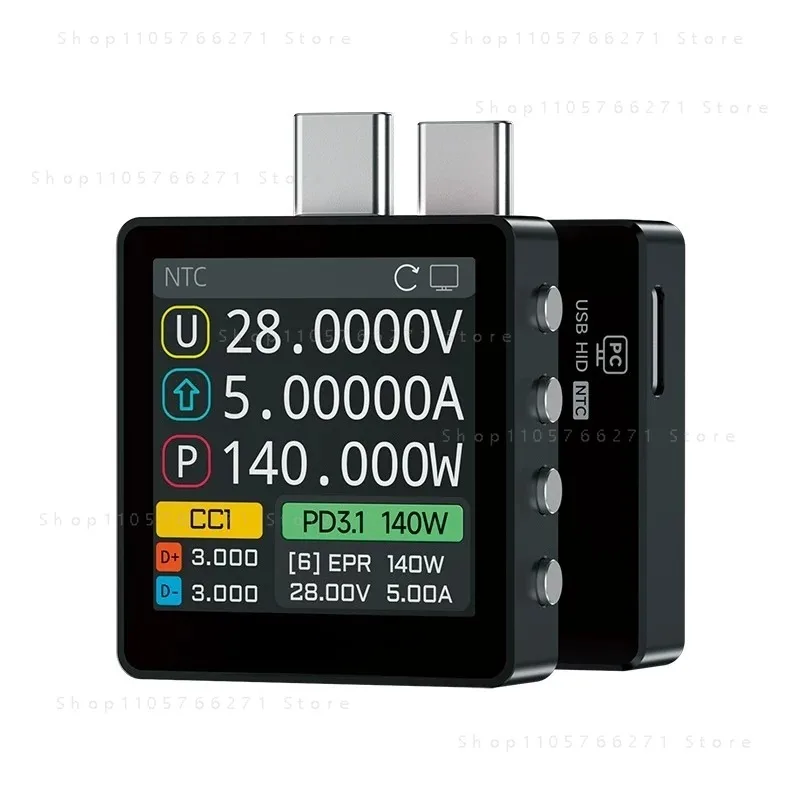 Фото K2 USB-тестер напряжения и тока с закаленным стеклом, анализатор протоколов быстрой зарядки PD3.1, EPR AVS, высокая точность №1
