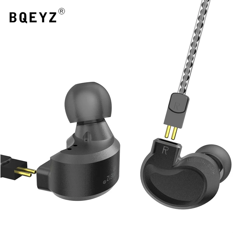 

BQEYZ K1 HiFi Wired In Ear IEM Earphone Aluminum 2 Dynamic + 1 Balanced Drivers Tuning Monitor with Microphone Replaceable Cable