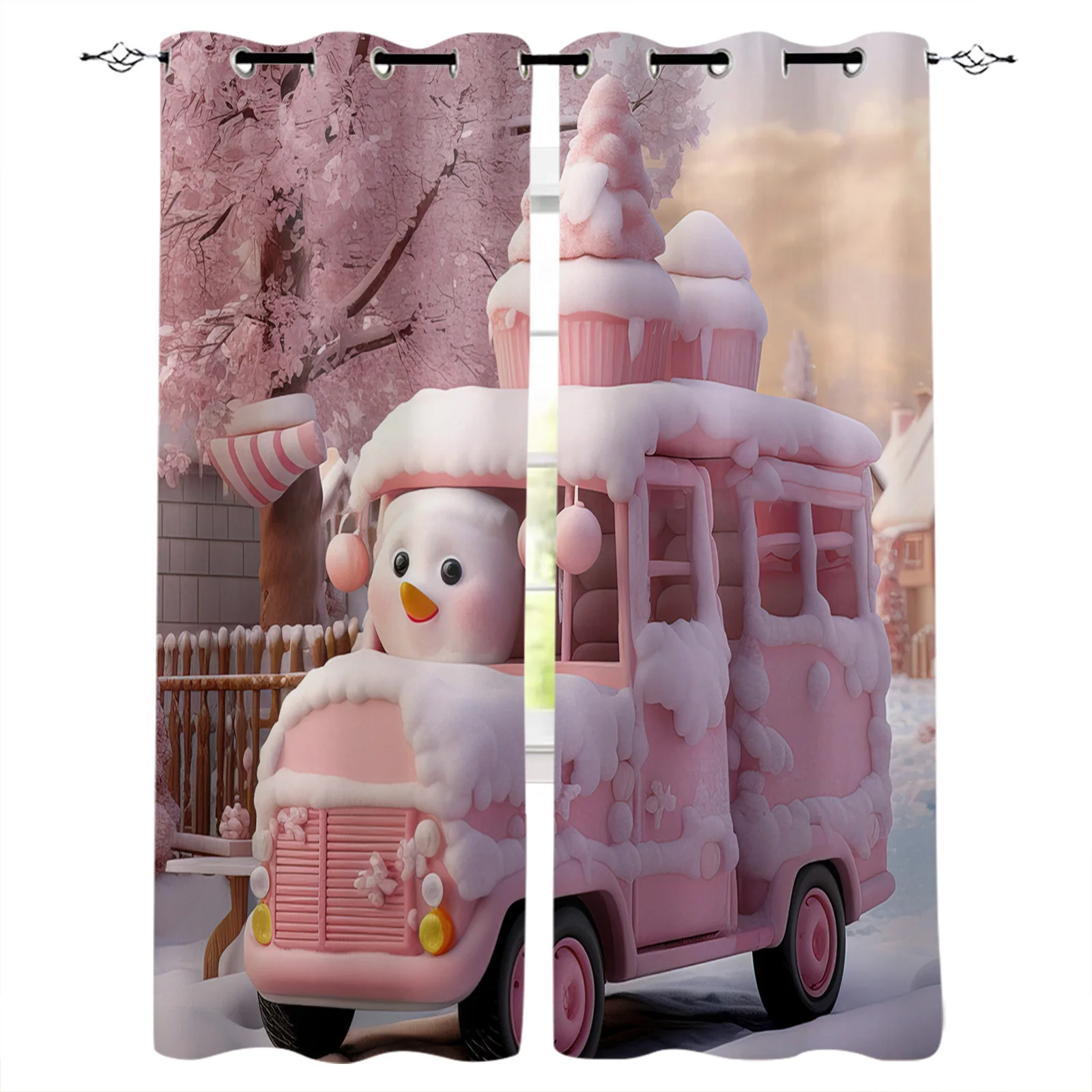 

Рождественские Снеговики снежные автомобильные оконные шторы для гостиной роскошные декоративные шторы для спальни занавески для кухни балкона