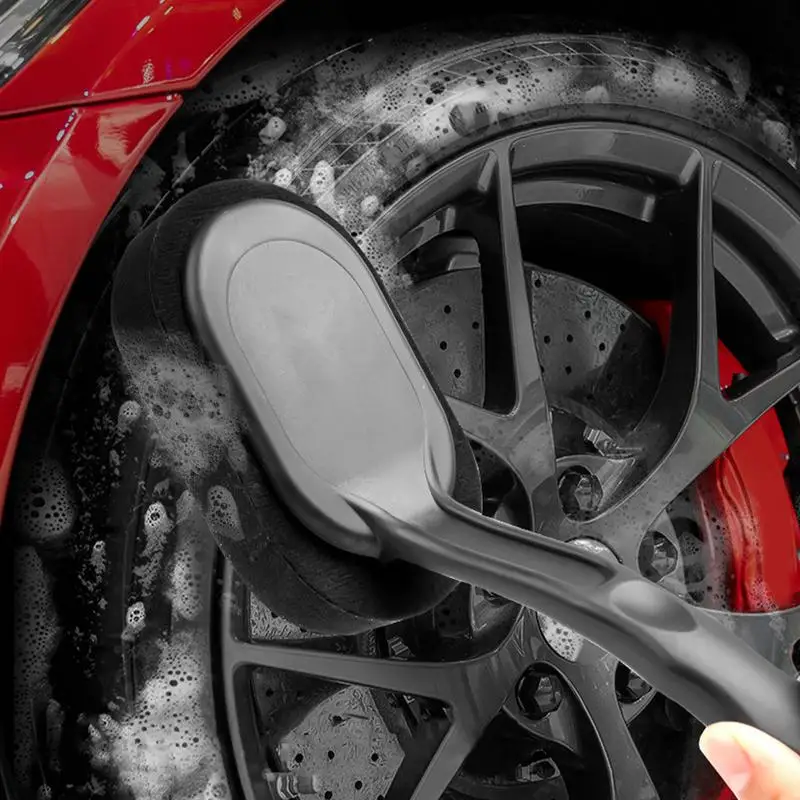 

Tire Waxing Brush Long Handle Sponge Brush Car Tire Shine Applicator Automotive Polishing Tool For Cars Cleaning Care Black