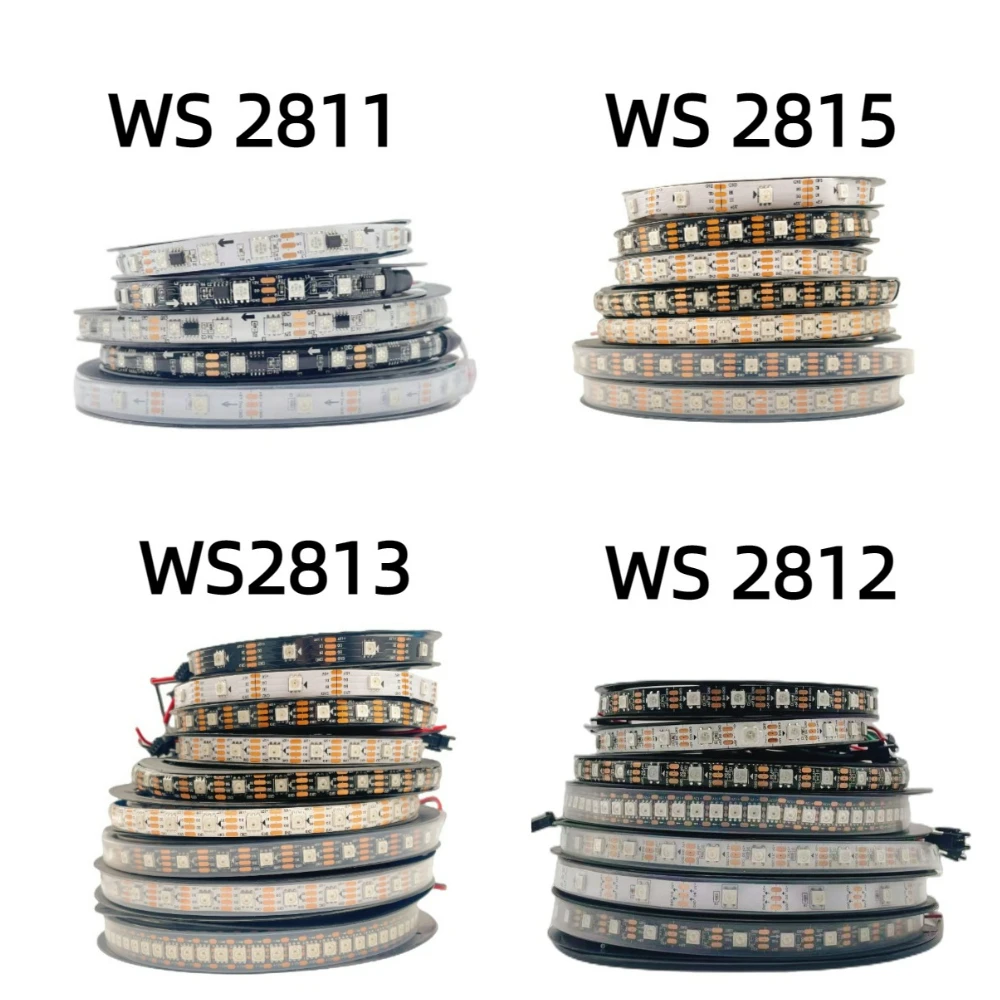 

WS2811 WS2812B WS2813 WS2815 Pixel Smart RGB LED Strip WS2812 Individually Addressable 30/60/144 Leds/m Tape Light DC5V DC12V