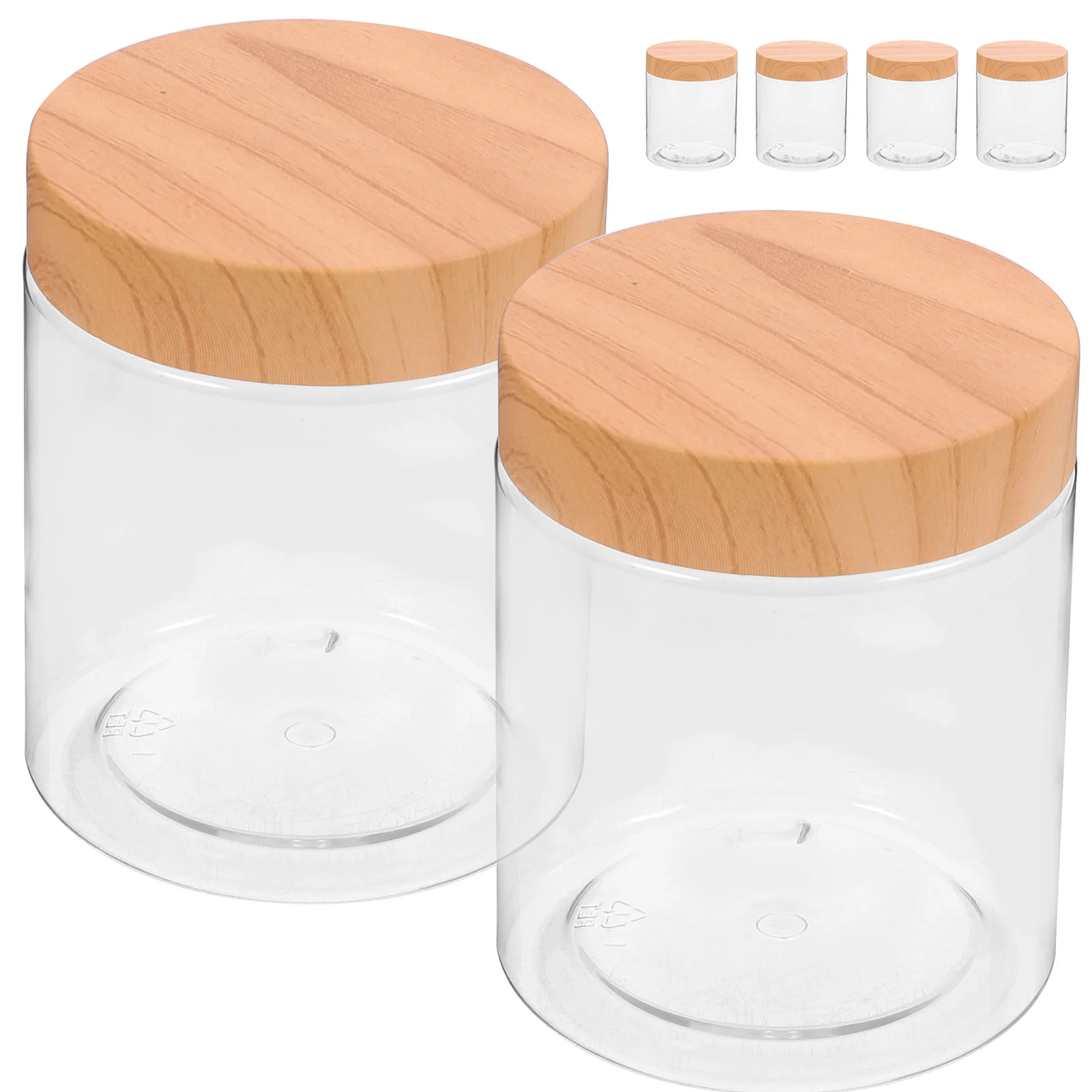 

6 Pcs Large Food Storage Containers High Capacity Dry Jar The Pet Clear Flour Sugar