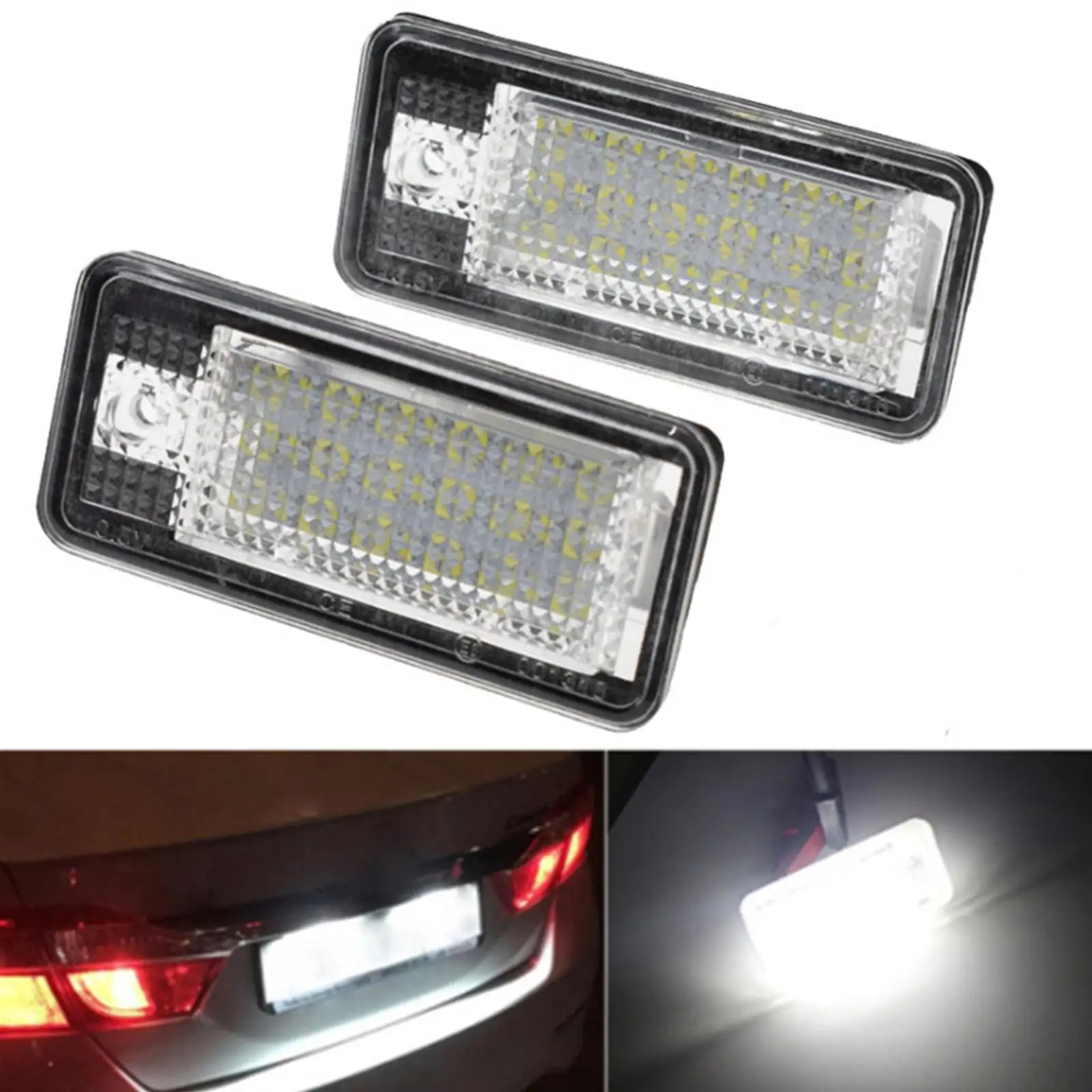 

2pcs Car License Number Plate Light For Audi A3 A4 S4 RS4 B6 B7 A6 RS6 S6 C6 S5 2D Cabrio Q7 A8 S8 RS4 Avant Light