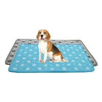 1pcs summer ice silk cool pet pad portable printing breathable dog cat machine washable non slip cooling pad